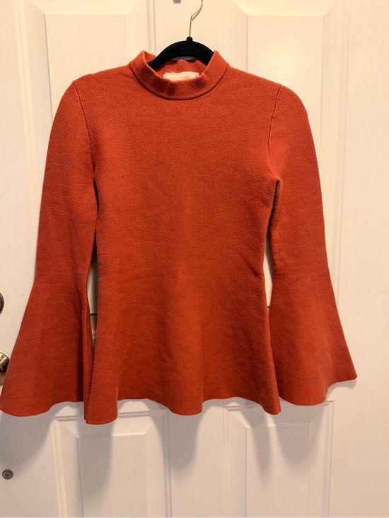 KEEPSAKE the Label Tops - KEEPSAKE the Label Mock Neck Bell Sleeve Top - Rust
